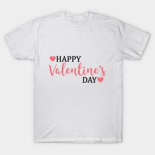 Happy Valentines Day Hearts Typography T-Shirt